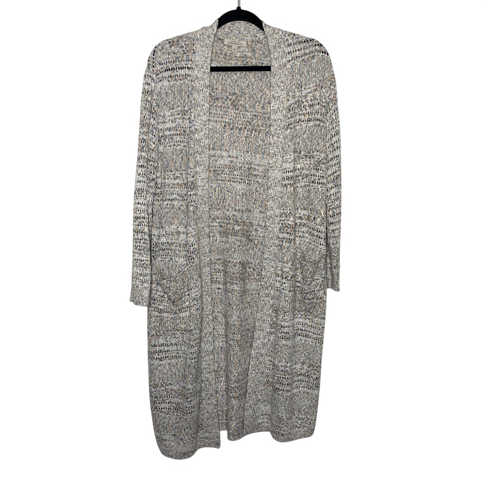 Liverpool Cardigan Womens S Multi Space Dye Longline Duster Open Front Knitwear